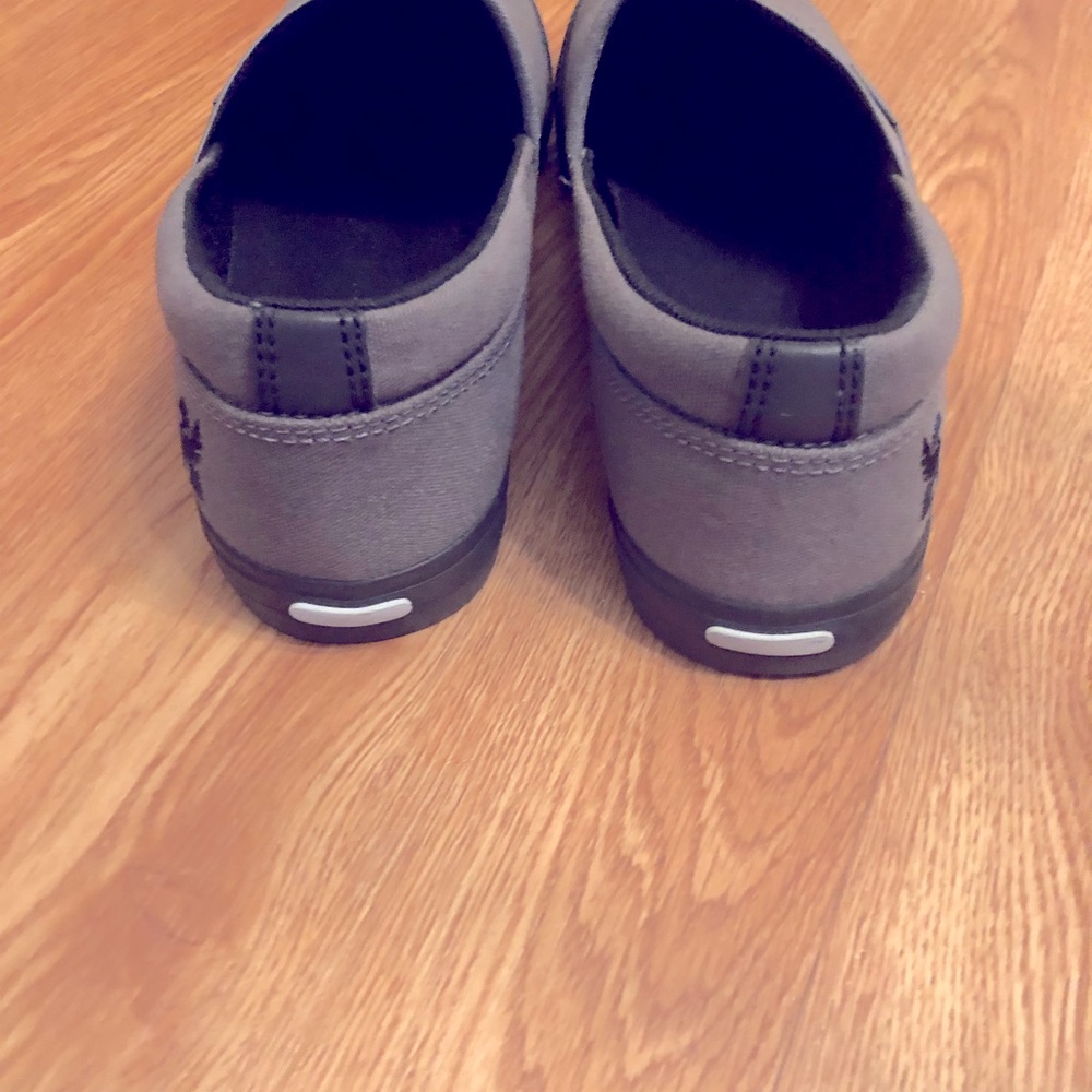Chrome slip on Shoes Sz 9 M 10.5 W new grey color